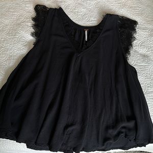 Free People black shirt with lace!